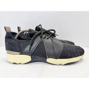 Carvela Kurt Geiger Lament Bling Sneakers Black Rhinestone Women's 10 EU 41